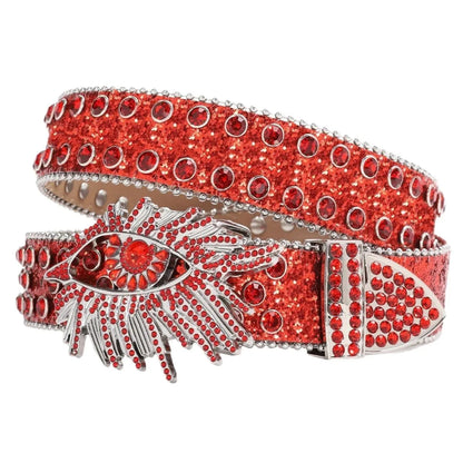 Sparkling Western Rhinestone Belt for Men & Women – Crystal Studded Cowboy Jeans