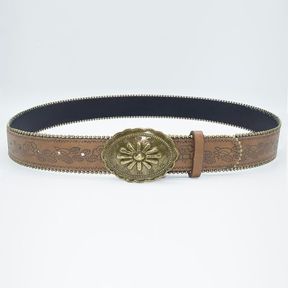 Women's Floral Embossed Western Belt – Vintage Buckle