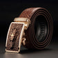 Men’s Statement Leather Belt with Automatic Buckle