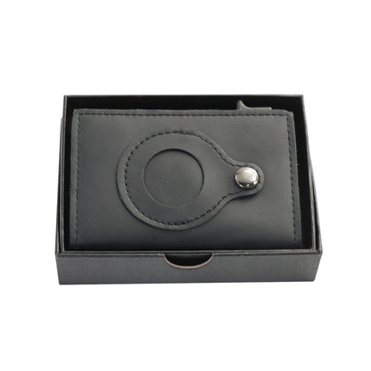 Slim PU Leather Credit Card Holder Wallet with AirTag Slot and RFID Blocking