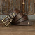 Washed-Out Vintage Cow Leather Pin Buckle Jeans Belt