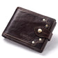 Men’s Multi-Card Real Cowhide Leather Anti-Magnetic Tri-Fold Wallet With Retro European And American Style