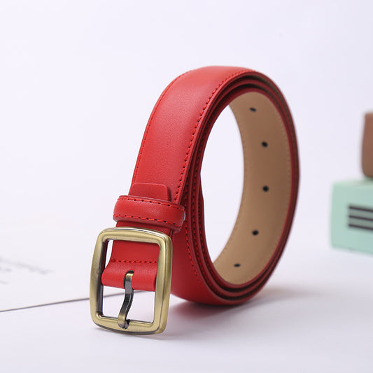 Elegant Cowhide Leather Casual Belt for Men & Women