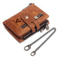 Men’s Bifold Genuine Leather Wallet with Double Zipper, RFID Blocking, Card Holder & Coin Pocket