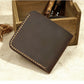 Men’s Handmade Genuine Leather Wallet – Retro Horizontal Square Design