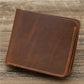 Men’s Genuine Leather Card Holder Wallet – Classic Bifold in Dark & Reddish Brown