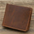 Men’s Genuine Leather Card Holder Wallet – Classic Bifold in Dark & Reddish Brown