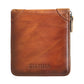 Men’s Short Leather Wallet – Anti-theft RFID Zipper Multifunctional
