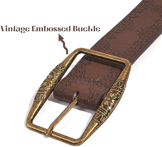 Women's Vintage Metal Buckle Leather Belt