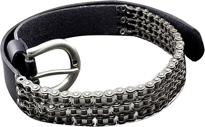 Men's Heavy Motorcycle Chain Leather Belt – Biker Rocker