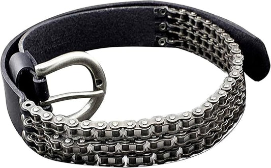 Men's Heavy Motorcycle Chain Leather Belt – Biker Rocker