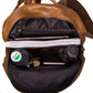 Women's Black Leather-Style Backpack Handbag with Top Handle and Anti-Theft Pocket
