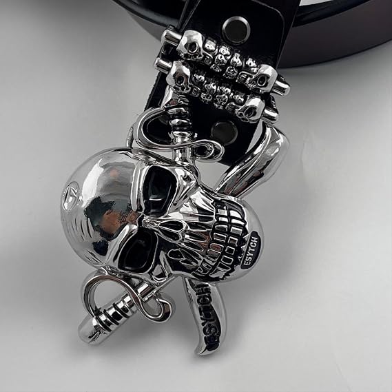 Men's Huge Skull Buckle Gothic Belt – Punk Rock