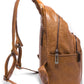 Women's Black Leather-Style Backpack Handbag with Top Handle and Anti-Theft Pocket