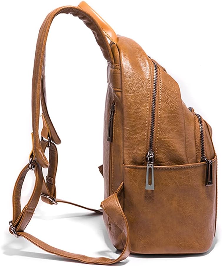 Women's Black Leather-Style Backpack Handbag with Top Handle and Anti-Theft Pocket
