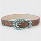 GORGLITTER Turquoise Embossed Country Belt