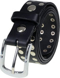 Men's Studded Biker Leather Belt – Interchangeable Buckle
