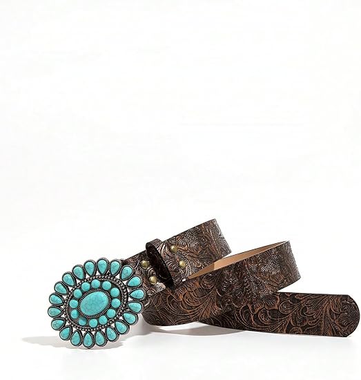 Women's Vintage Turquoise Buckle Waist Belt