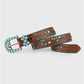 GORGLITTER Turquoise Embossed Country Belt