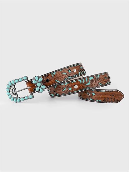 GORGLITTER Turquoise Embossed Country Belt