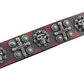 Men's Goth Skull Cross Genuine Leather Belt – Red