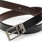 Men's Reversible Leather Dress Belt – Gunmetal Buckle