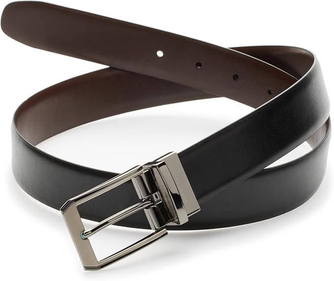 Men's Reversible Leather Dress Belt – Gunmetal Buckle