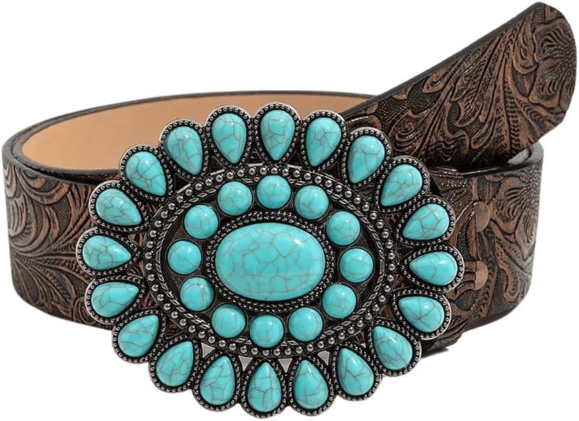 Women's Vintage Turquoise Buckle Waist Belt