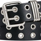 Unisex Grommet Punk Belt with Detachable Chain