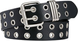Unisex Grommet Punk Belt with Detachable Chain