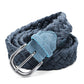 Men’s Suede Woven Canvas Golf Belt with Alloy Square Buckle