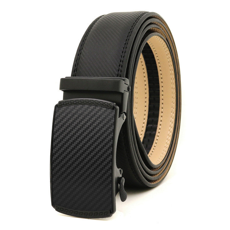 Business Cowskin Leather Belt Men Automatic Buckle - All-Day Fit