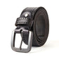 Natural Leather Belt with Matte Metal Buckle