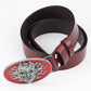 Western Skull Buckle Leather Belt - Bold Statement Fit