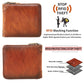 Men’s Short Leather Wallet – Anti-theft RFID Zipper Multifunctional