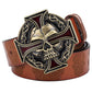 Embossed Solid Colour Ghost Head Belt Two Layer