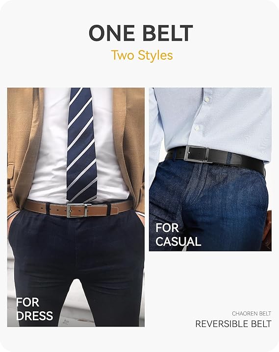 Trim-to-Fit Reversible Leather Belt for Men | BeltNBuckles