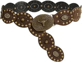 Women's Boho Disc Concho Leather Belt