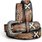 Men's Western Belt with Fur Detail – Full Grain Leather