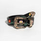 Women's Vintage Western Floral PU Leather Belt - Embossed & Embroidered