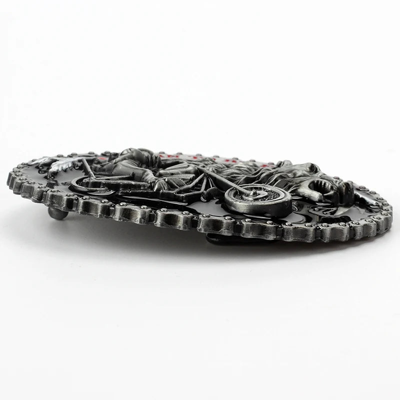 Unisex Metal Wolf Belt Buckle - Western Biker Style for Men & Women