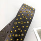Women's Wide Vintage Studded PU Leather Belt – Y2K Western Style