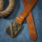 Western Cowboy PU Leather Belt with Horse & Floral Buckle for Men Women Jeans