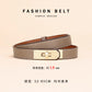 Women's Adjustable Western Brown Skinny Leather Belt with Gold Turn Lock Buckle