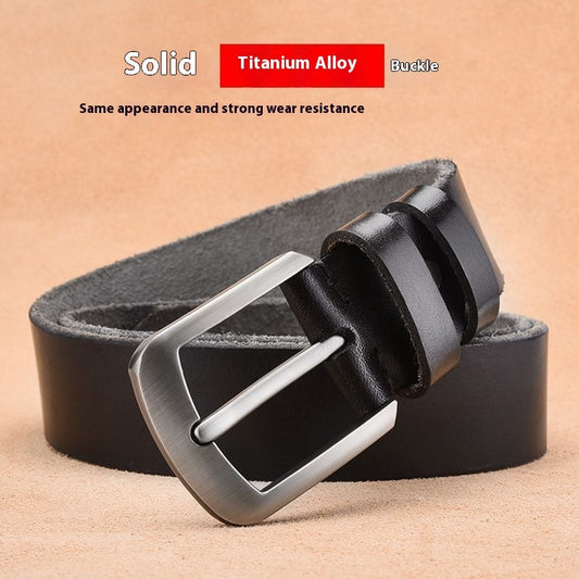 Men's 100% Italian Cow Leather Belt With Anti-Scratch Buckle