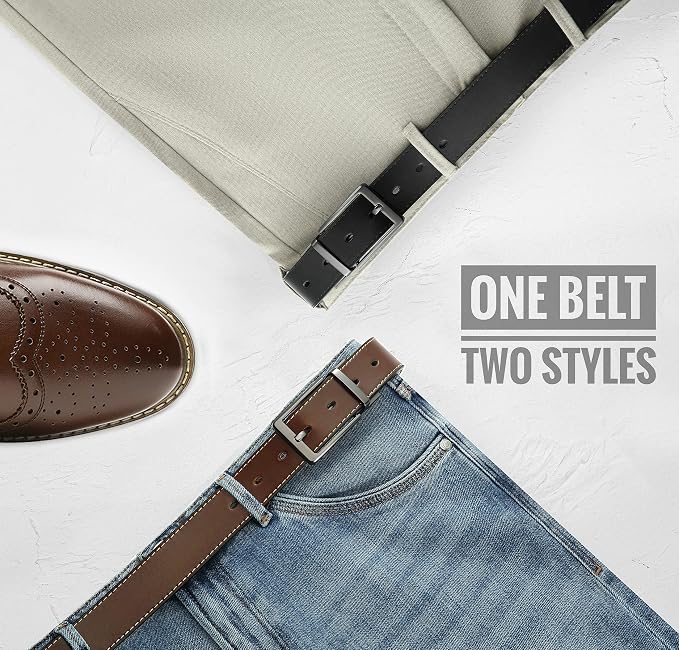 Trim-to-Fit Reversible Leather Belt for Men | BeltNBuckles