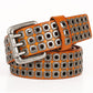 Men’s Hollow Rivet Leather Belt – Cowhide Pin Buckle