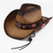 Western Straw Cowboy Hat - Adjustable Floral Statement Fit