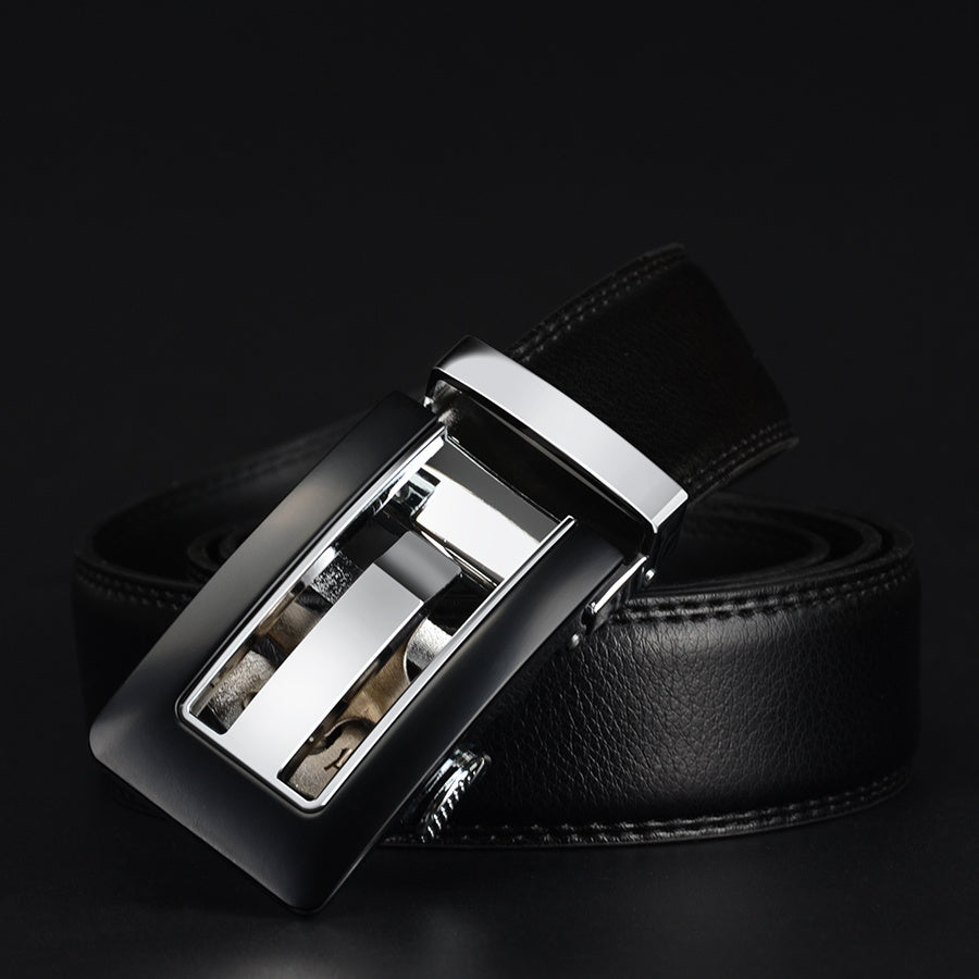 Men’s Leather Belt with Solid Alloy Buckle