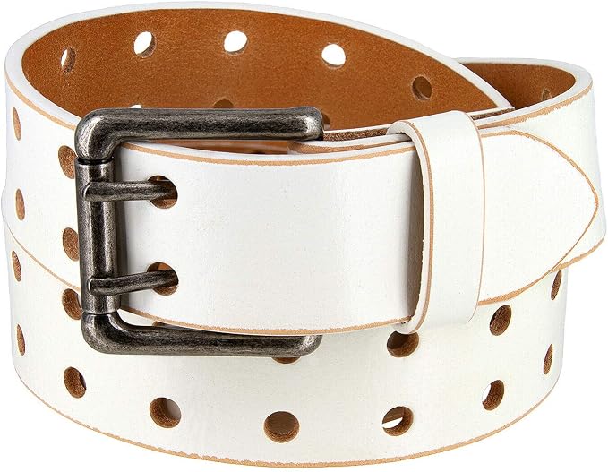 Men's Double Prong Roller Buckle Biker Belt – Full Grain